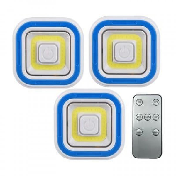 Powermaster PM-6936 Cob Ledli Pilli Uzaktan Kumandalı Üçlü Lamba