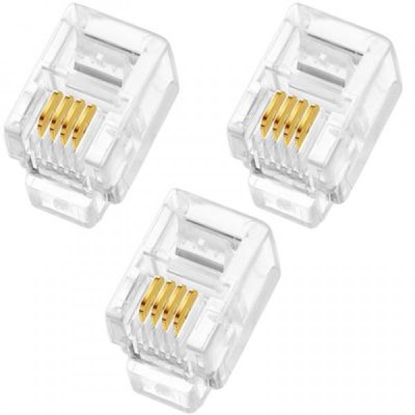 PowerMaster PM-1594 RJ9 4P/4C İnce Telefon Jack Soketi (100'Lük Paket)