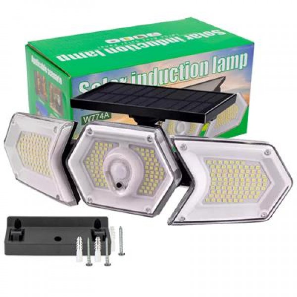 Powermaster Solar Güneş Enerjili Geniş Açılı Çift Kanatlı 254 SMD Ledli 3 Modlu Beyaz İndüksiyon Lambası W774A Powermaster Solar Güneş Enerjili Geniş Açılı Çift Kanatlı 254 SMD Ledli 3 Modlu Beyaz İndüksiyon Lambası W774A