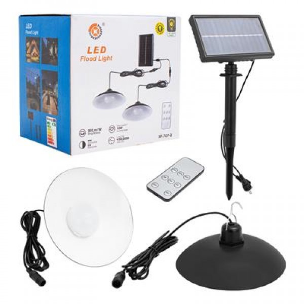 Powermaster XF-707-2 Kumandalı Solarlı 2 Lambalı Projektör