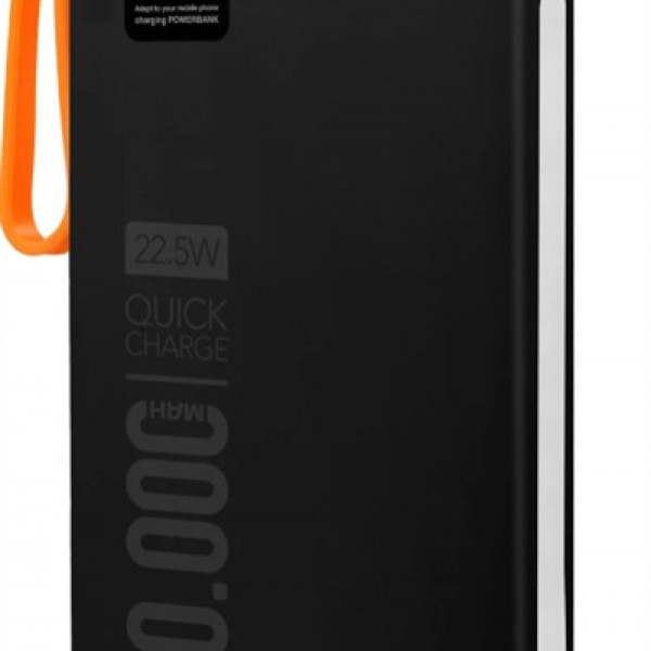 Powerway QC10-PD 10.000 mAh Dahili Kablolu ve Fenerli Hızlı Şarj Power Bank