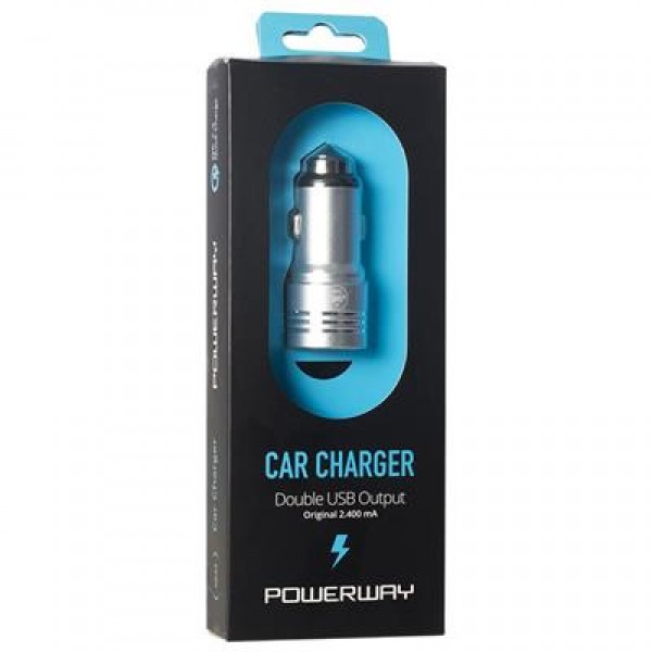 Powerway X-633 Çift Usb'li 3.1 Amper Metal Çakmaklık Araç Şarj Cihazı