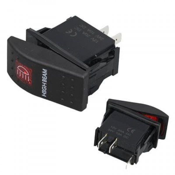 PowerMaster Projektör Sembollü Işıklı 3 Pinli On-Off 12-24V Marin Switch