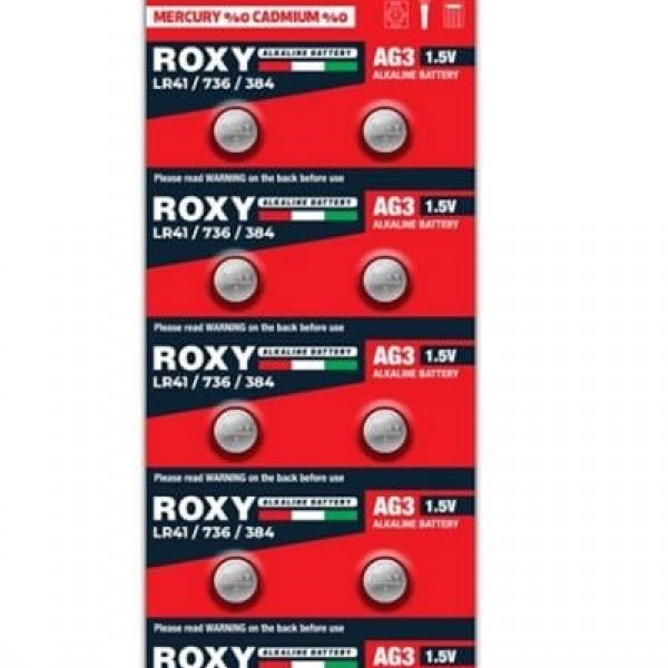 Roxy RXY-AG3 LR41/736/384 Alkalin Pil (10'LU Paket)