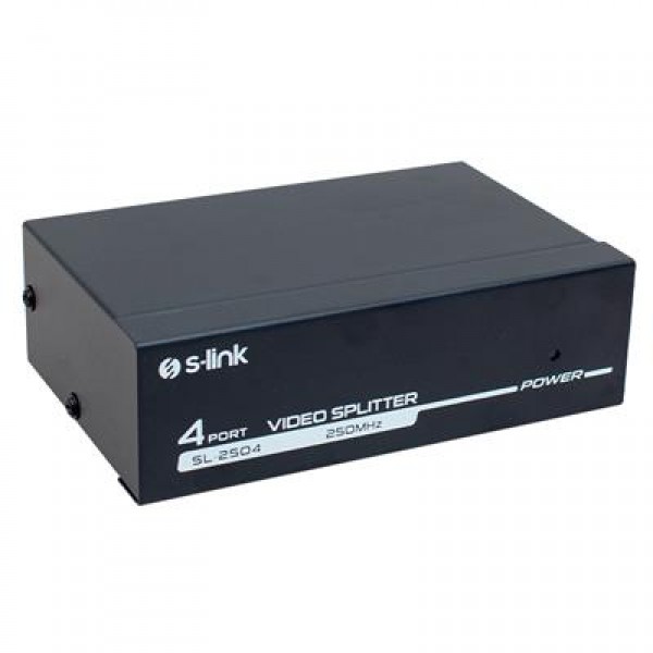 S-Link SL-2504 4 PORT 250 Mhz Monitör Çoklayıcı Vga Splitter Dağıtıcı