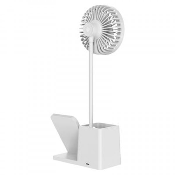 S-link SL-M9055 10 Watt Kablosuz Şarj İstasyonlu Fanlı Kalemlikli Masa Lambası (Beyaz)