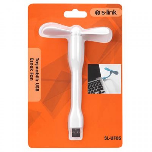 S-Link SL-UF05 Taşınabilir Esnek Beyaz USB Mini Fan
