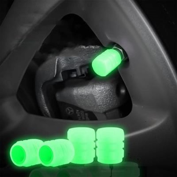 Sunup SN-21012 Yeşil Fosforlu Işık Saçan Lastik Sibop Kapak (Tekli)