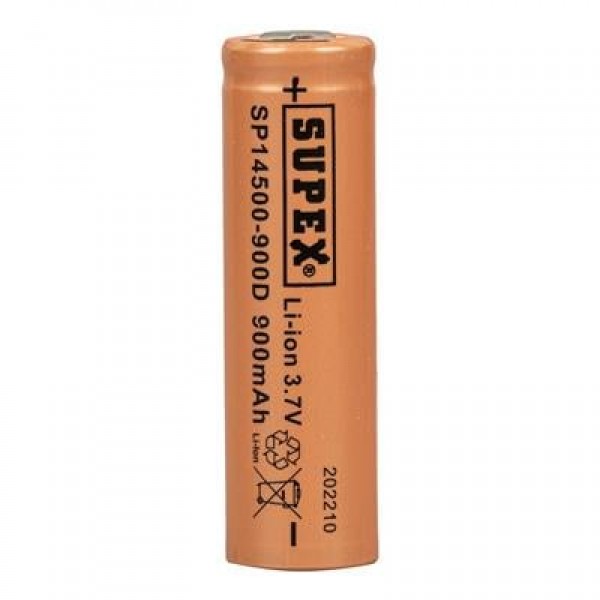 Supex 14500-900D Lityum Ion 3.7Volt 900mAh Şarj Edilebilir Başlıksız Pil