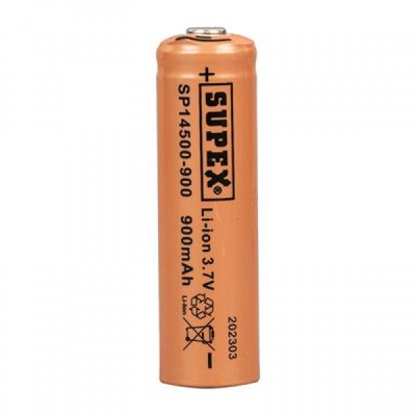 Supex Lityum Ion 3.7v 900mah Şarj Edilebilir Başlıklı Pil SP14500-900s