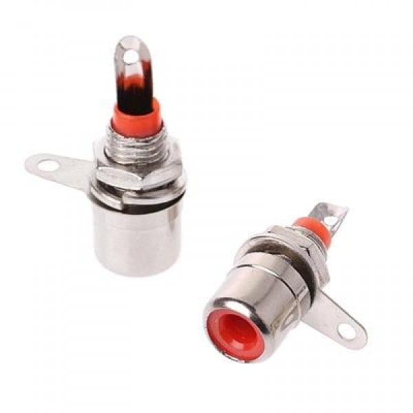 Tos Fiş RCA Şase Konnektör Somunlu Kırmızı