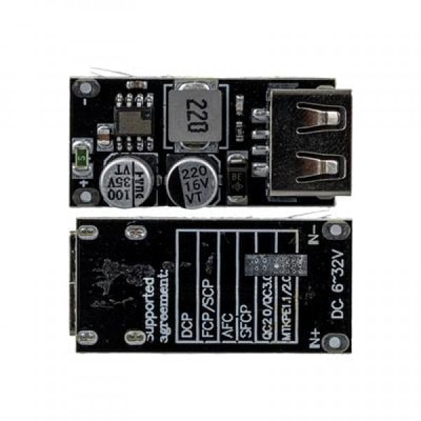 Weko WK-22853 USB-A DC Voltaj Düşürücü Modül Telefon Şarj Devresi Giriş 6-32V Çıkış 5V TO Q.C3.0 Step Down