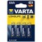 Varta Longlife Power Alkalin AAA Ince Kalem Pil 4'lü Paket
