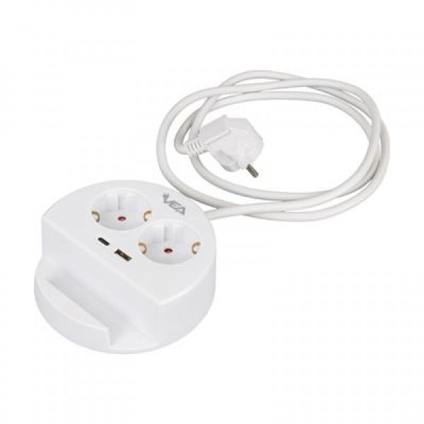 VE- G1102C 2'li USB+ Type-C Girişli Anahtarlı 1.5 Metre Grup Priz