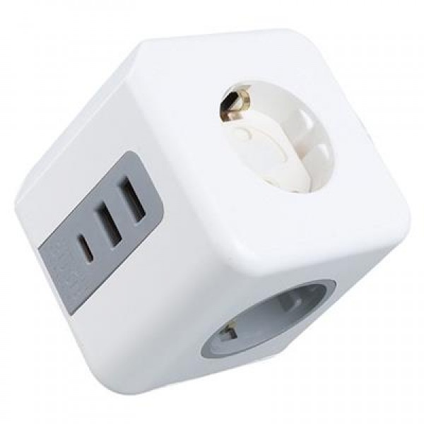 VEA VE-23089 2x USB 1x Type-C 3'lü Çocuk Ve Termal Korumalı Grup Priz