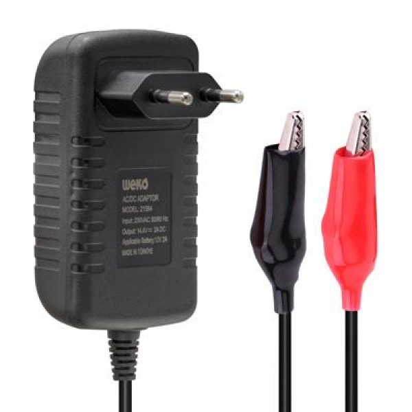 Weko 14.4 Volt - 2 Amper Krokodil Uçlu Kırmızı Yeşil Ledli Yerli Üretim Akü Şarj Cihazı (Out :12v-2a)