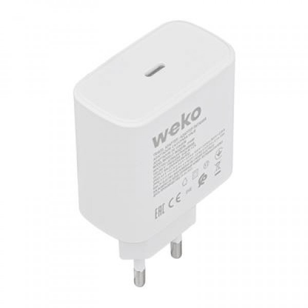 Weko WK-21440 S11-C 25 Watt Telefon Şarj Başlık Adaptörü + Type-C To Type-C Kablo
