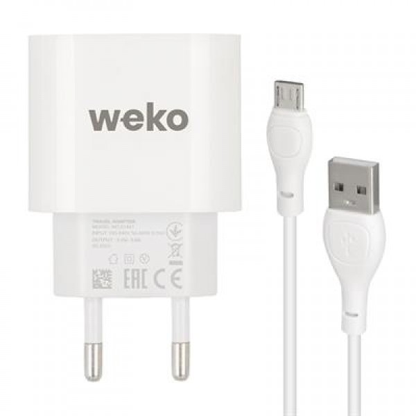 Weko WK-21441 PDU QC 3.0 Amper Telefon Şarj Adaptörü + Micro USB Kablo