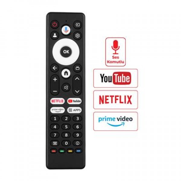Arçelik A65 E 795 B - Beko B43 D 697 B - Grundig 55 GKU 700 Netflix-Youtube-Prime-APPS Ses Komutlu Lcd Led Tv Kumanda Arçelik A65 E 795 B - Beko B43 D 697 B - Grundig 55 GKU 700 Netflix-Youtube-Prime-APPS Ses Komutlu Lcd Led Tv Kumanda