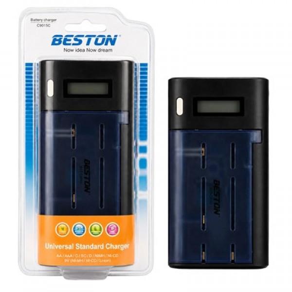 Beston BST-C9015C (AA-AAA-C-D-9V-SC) Universal Tüm Boylar Dijital Ekranlı Pil Şarj Cihazı Beston BST-C9015C (AA-AAA-C-D-9V-SC) Universal Tüm Boylar Dijital Ekranlı Pil Şarj Cihazı