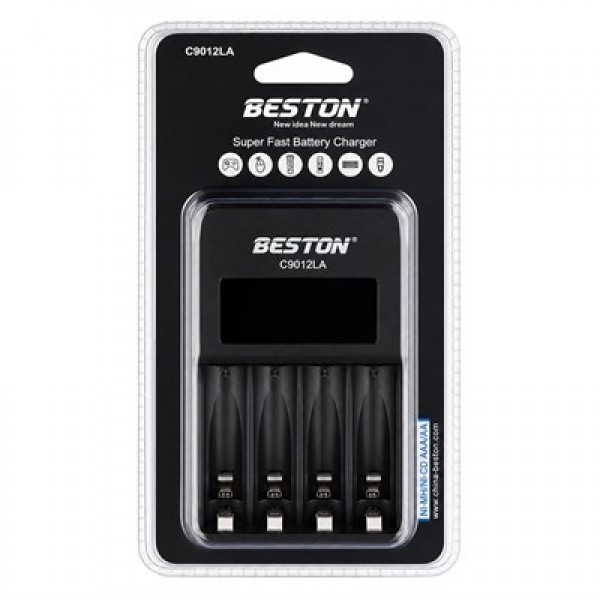 Beston C9012LA AA/AAA 4'lü Ekranlı Hızlı Pil Şarj Cihazı Beston C9012LA AA/AAA 4'lü Ekranlı Hızlı Pil Şarj Cihazı