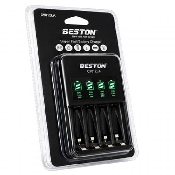 Beston C9012LA AA/AAA 4'lü Ekranlı Hızlı Pil Şarj Cihazı Beston C9012LA AA/AAA 4'lü Ekranlı Hızlı Pil Şarj Cihazı