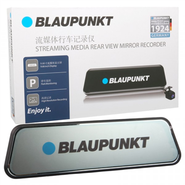 Blaupunkt DVR2M03 SD Kart + Wifi Destekli 9.66'' Dikiz Aynası + Mini Arka Çift Dvr Araç Kamera