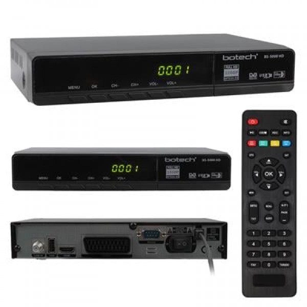 Botech BS-5000 HDMI + Scart + Usb Girişli 1080P Full HD Uydu Alıcı