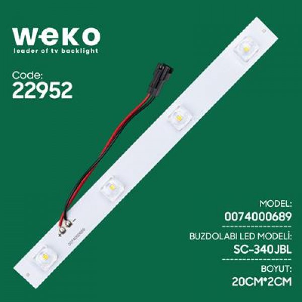 Buzdolabı İç Aydınlatma Ledi SC-340JBL 0074000689 4 Çipli Lensli