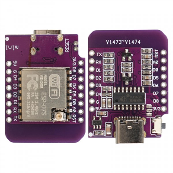 Wemos D1 Mini V4.0 ESP-07S Geliştirme Kartı Type-C Girişli WiFi Mikrokontrolcü Modülü
