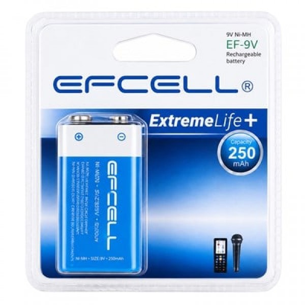 Efcell EF-9V 250mAh 9 Volt Ni-MH Şarj Edilebilir Pil Efcell EF-9V 250mAh 9 Volt Ni-MH Şarj Edilebilir Pil