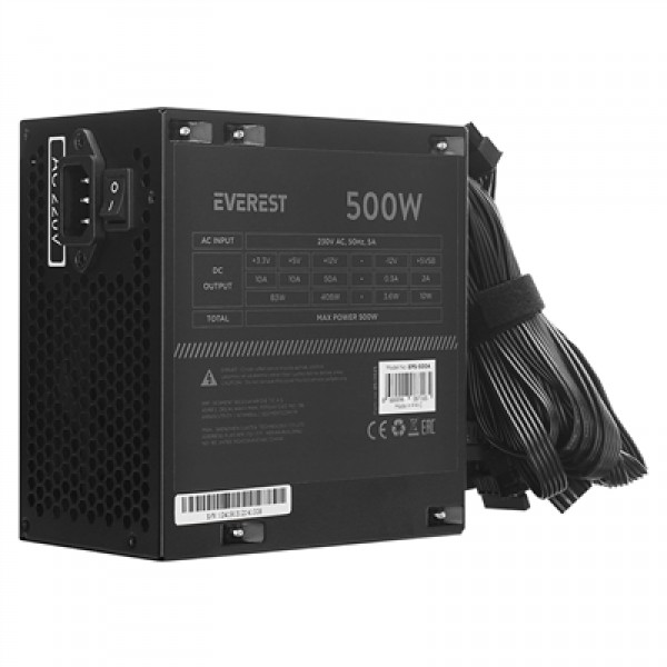 Everest Eps-500A Real 500W 4*Sata 12Cm Fanlı Oyuncu Pc Destekli Power Supply