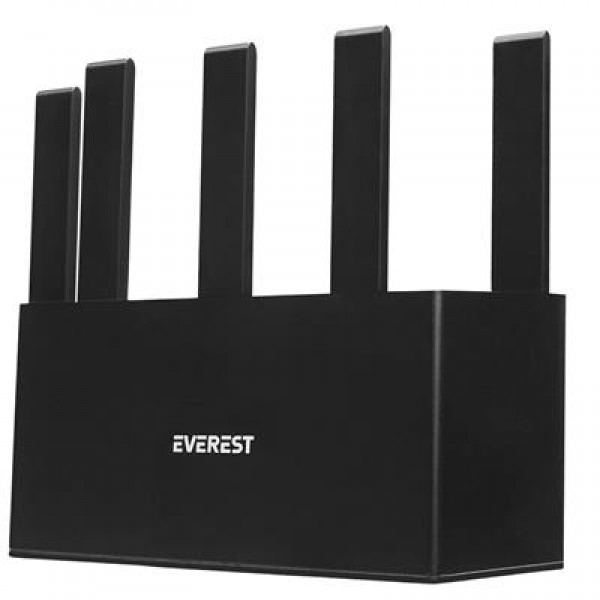 Everest EWR-X3000MBPS-V1 X3000Mbps Dualband 5*6dBi 1 Wan Port + 3 Lan Port Wi-Fi 6 Wisp+Ap+Repeater Destekli Kablosuz Wifi Router  