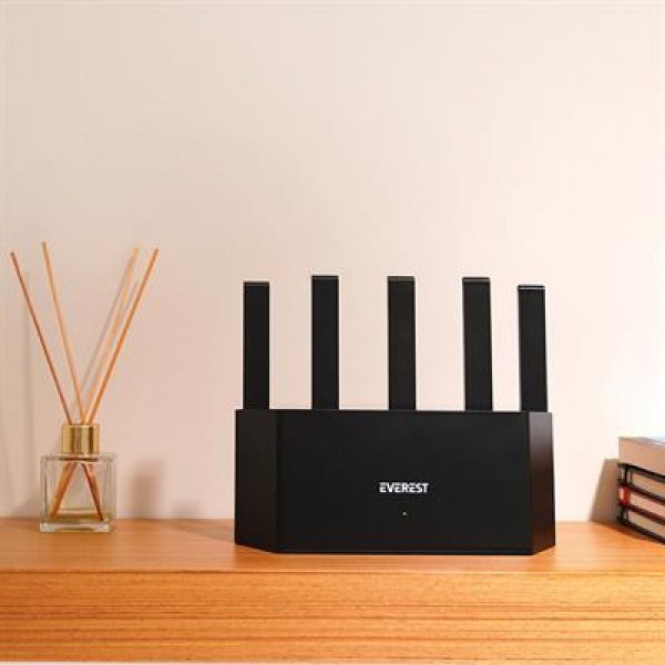 Everest EWR-X3000MBPS-V1 X3000Mbps Dualband 5*6dBi 1 Wan Port + 3 Lan Port Wi-Fi 6 Wisp+Ap+Repeater Destekli Kablosuz Wifi Router  