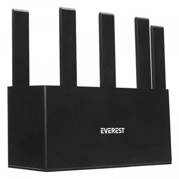 Everest EWR-X3000MBPS-V1 X3000Mbps Dualband 5*6dBi 1 Wan Port + 3 Lan Port Wi-Fi 6 Wisp+Ap+Repeater Destekli Kablosuz Wifi Router  
