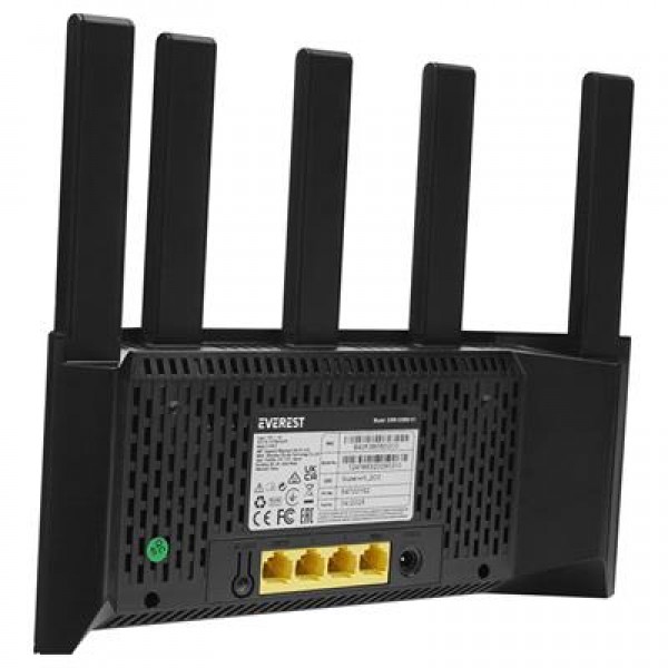 Everest EWR-X3000MBPS-V1 X3000Mbps Dualband 5*6dBi 1 Wan Port + 3 Lan Port Wi-Fi 6 Wisp+Ap+Repeater Destekli Kablosuz Wifi Router  