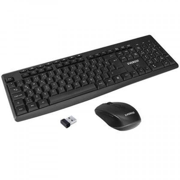 Everest KM-719 Siyah 2in1 Kablosuz Q Multimedia Klavye + Mouse Set