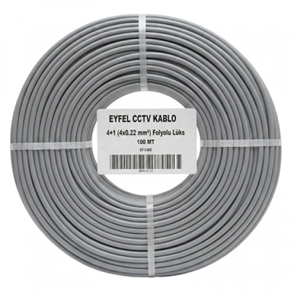 Eyfel EF-C400 2x0.22mm Folyolu 100 Metre CCTV Kamera Kablosu