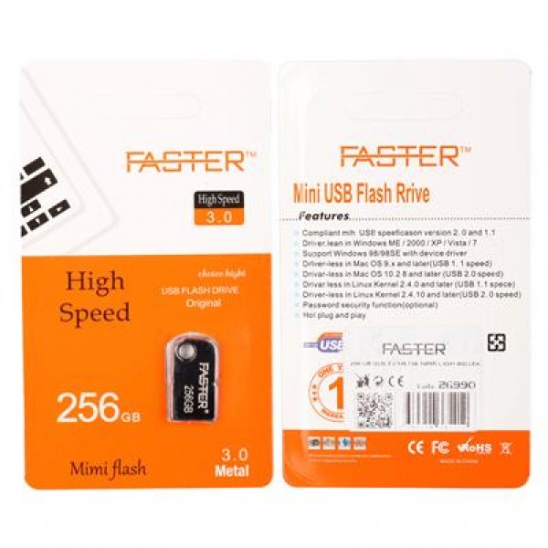 Faster 256 GB Mimi Serisi USB 3.0 Yüksek Hızlı Metal Flash Bellek Faster 256 GB Mimi Serisi USB 3.0 Yüksek Hızlı Metal Flash Bellek