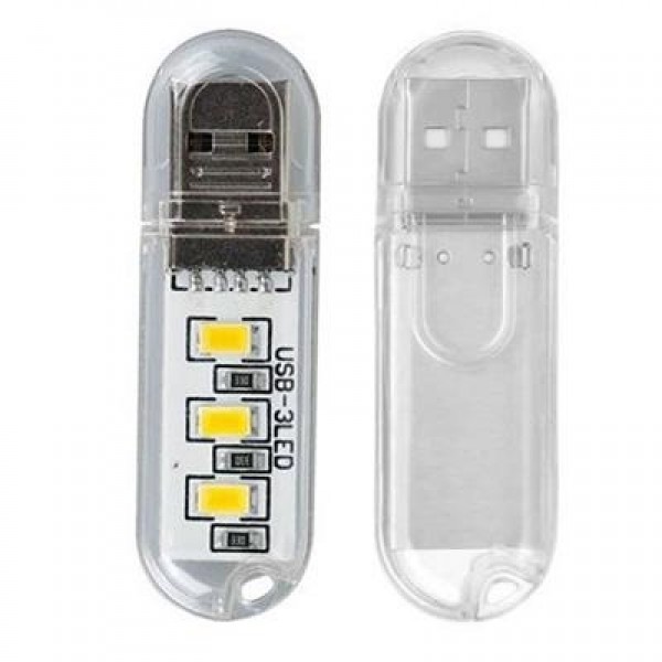 Powermaster PM-34390 Flash Bellek Görünümlü Taşınabilir 3 Led Beyaz Işık Usb Gece Lambası