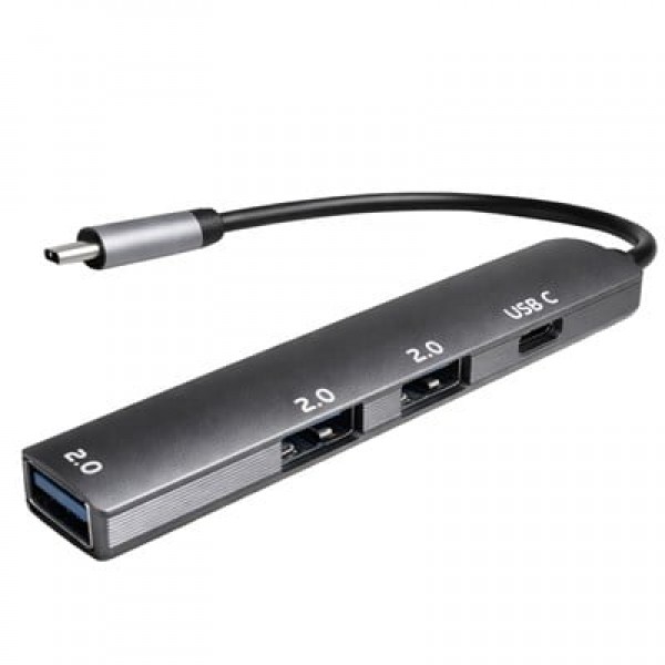 Fully S-802K 4'ü 1 Arada USB-A Type-C Hub Dönüştürücü Alüminyum Gövde Ultra İnce Tasarım