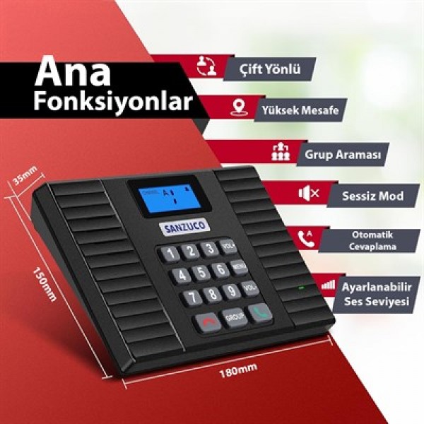 Hello F60D DC 5V 1A İnterkom Kapalı Devre Konuşma Sistemi