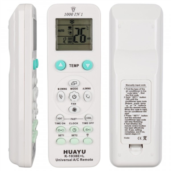 Huayu K-1038E+L  1000in1 Universal AC Akıllı Klima Kumandası