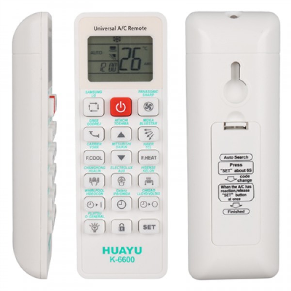 Huayu K-6600 Üniversal Akıllı Klima Kumandası 99% Uyumluluk LCD Ekranlı