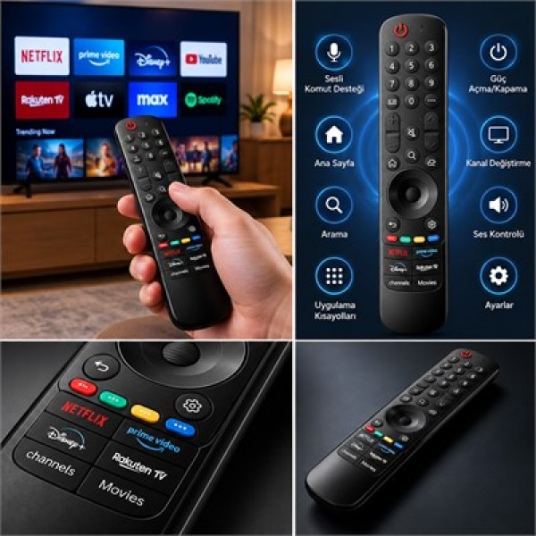 Huayu MR21GA-MOUSE AKB74855401 Netflix-Rakuten-Prime Video-Movies Tuşlu Air Mouse Sihirli Kumanda Huayu MR21GA-MOUSE AKB74855401 Netflix-Rakuten-Prime Video-Movies Tuşlu Air Mouse Sihirli Kumanda