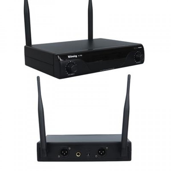 König K-700 E-E Profesyonel 663-694Mhz 2 El 2 Kanal Uhf 2x50 Kablosuz Telsiz Mikrofon