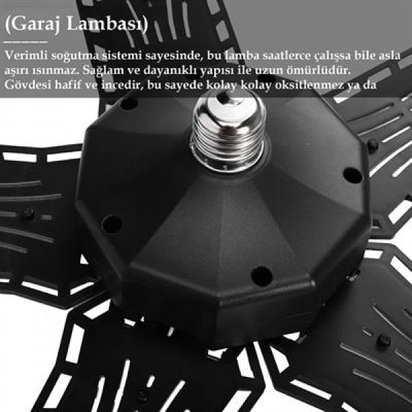 Ledx Ayarlanabilir Açılı 4 Kanatlı 108 Smd Ledli Galaxy Projektör Işığı 50W 5500 Lumen E27 32cm Çap