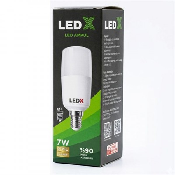 LedX AL-CLL 7 Watt E14 Duylu Soğuk Beyaz Silindirik Tasarım LED Ampul LedX AL-CLL 7 Watt E14 Duylu Soğuk Beyaz Silindirik Tasarım LED Ampul
