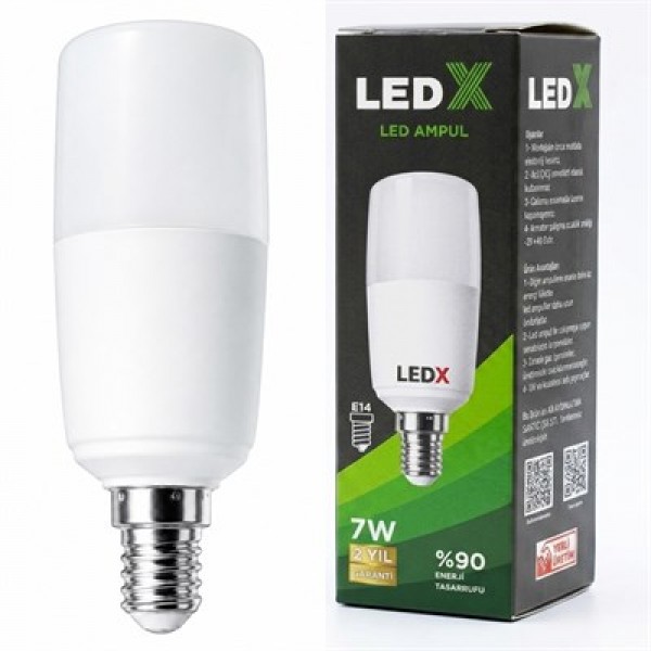 LedX AL-CLL 7 Watt E14 Duylu Soğuk Beyaz Silindirik Tasarım LED Ampul LedX AL-CLL 7 Watt E14 Duylu Soğuk Beyaz Silindirik Tasarım LED Ampul