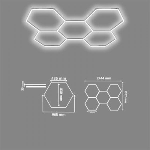 Ledx AL-RW7226 Altıgen Petek 240W Beyaz Led Armatür Garaj Dekoratif Aydınlatma